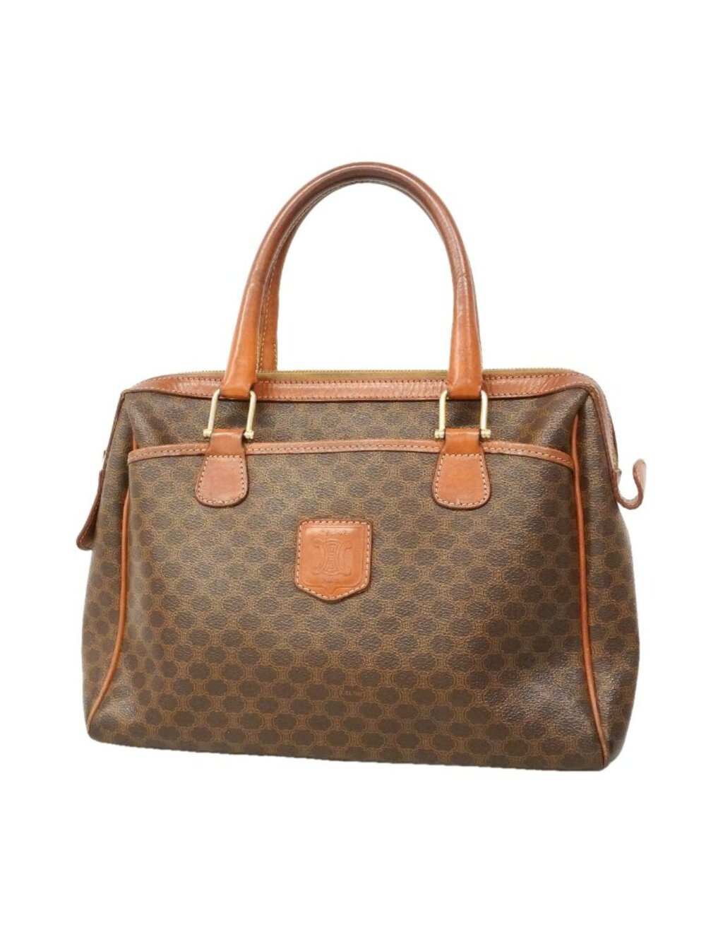 Celine Handbag Macadam Brown Gold
